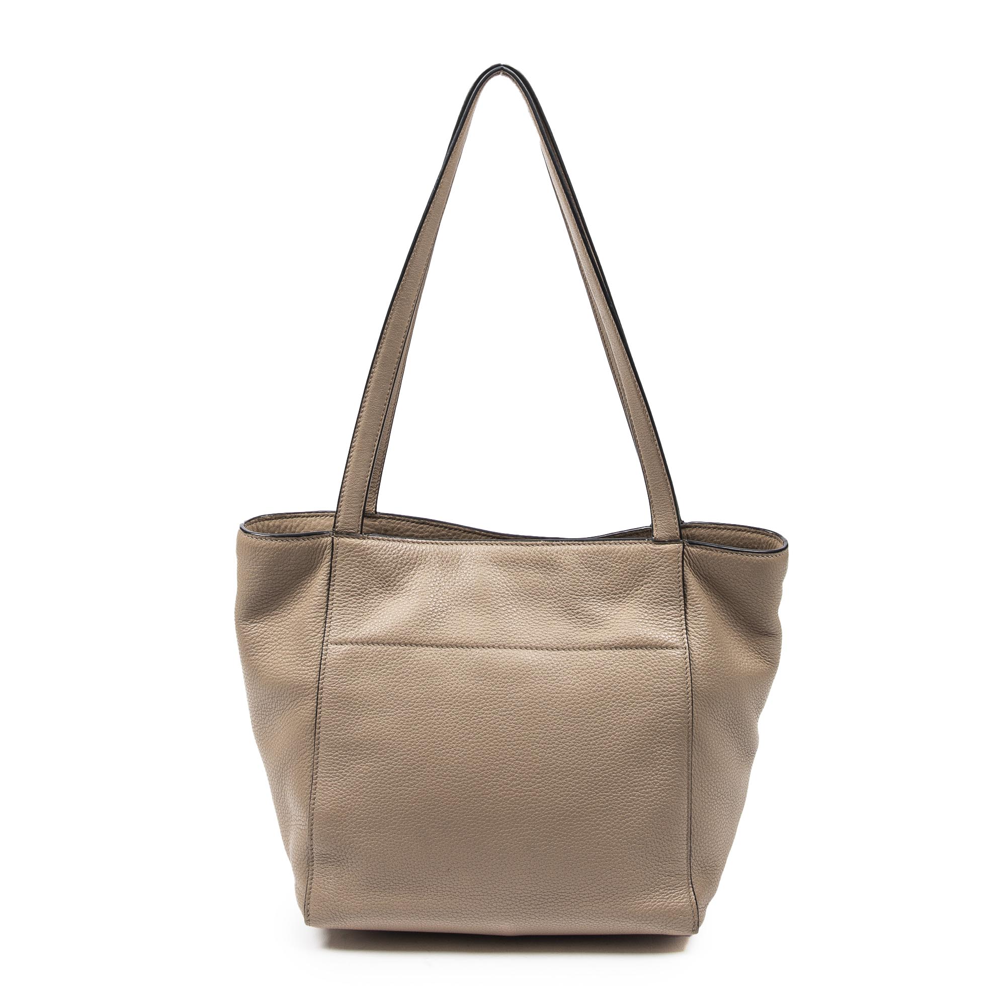 Shoulder Bag Medium Shoulder Tote Beige Grained Leather