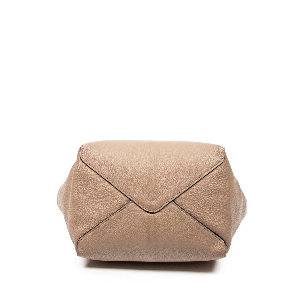 Shoulder Bag Medium Shoulder Tote Beige Grained Leather