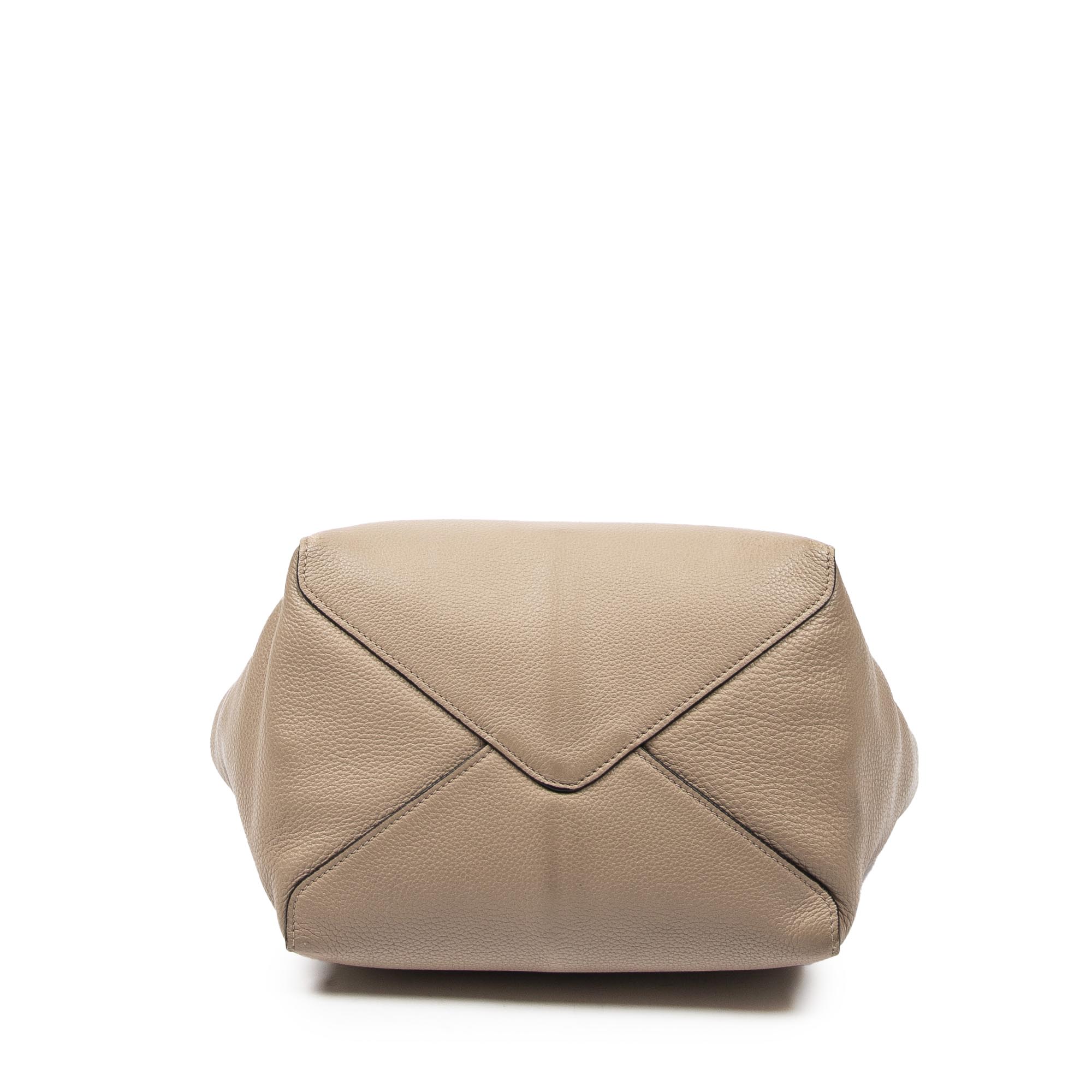 Shoulder Bag Medium Shoulder Tote Beige Grained Leather