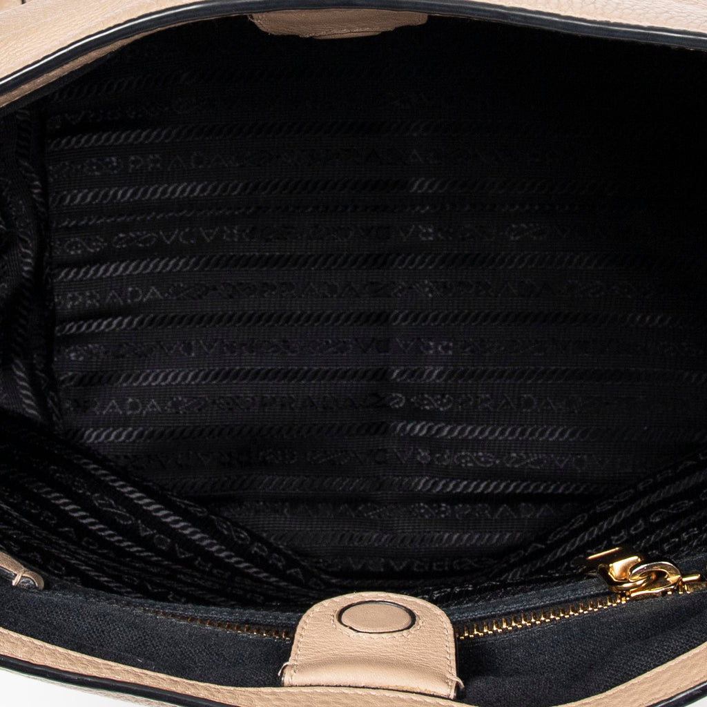 Shoulder Bag Medium Shoulder Tote Beige Grained Leather