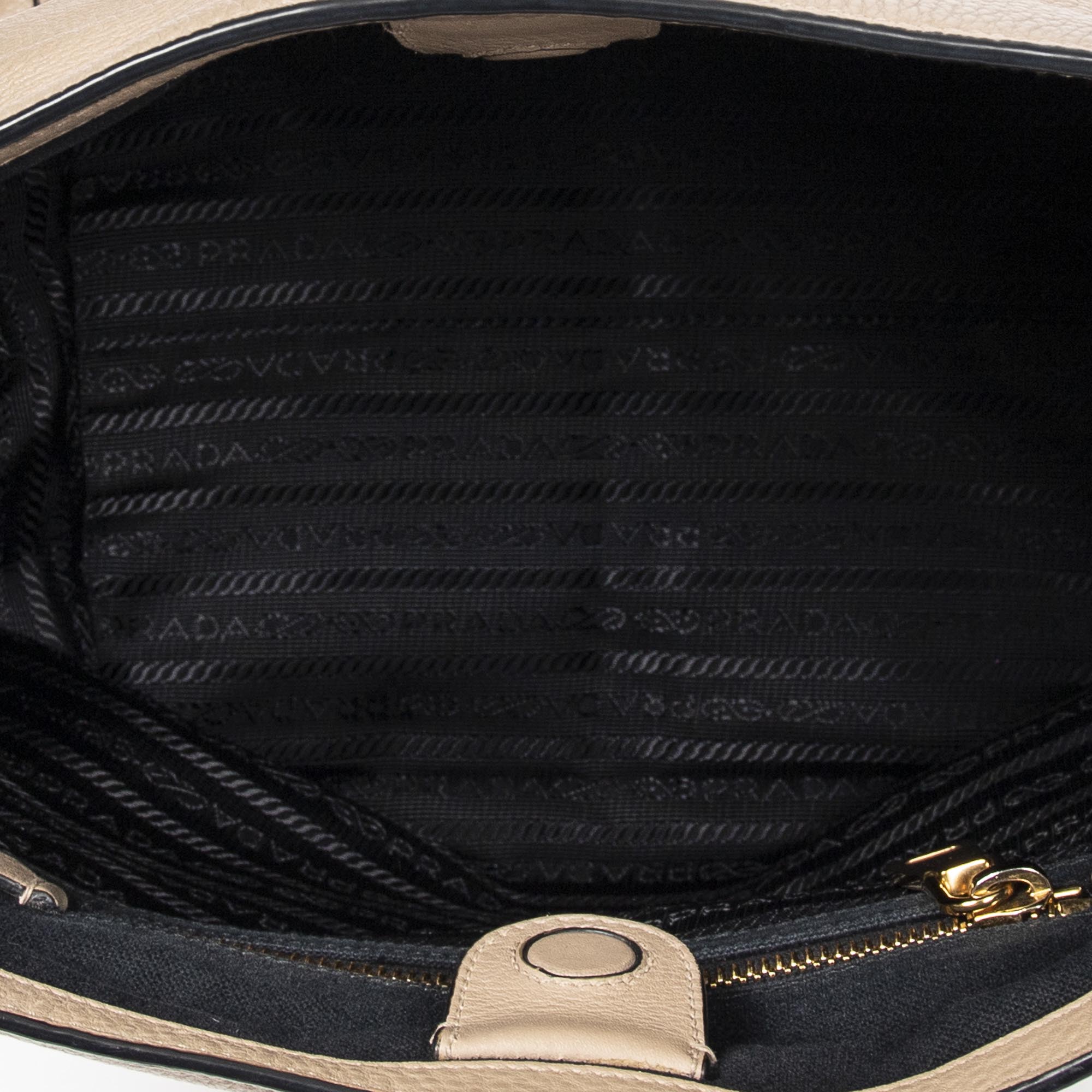 Shoulder Bag Medium Shoulder Tote Beige Grained Leather