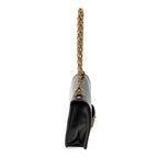 Sac bandoulière J'Adior Chain Flap en cuir de veau noir