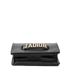 Sac bandoulière J'Adior Chain Flap en cuir de veau noir