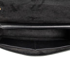Sac bandoulière J'Adior Chain Flap en cuir de veau noir