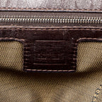 Bolso de mano mediano abierto de lona Zucca color tabaco