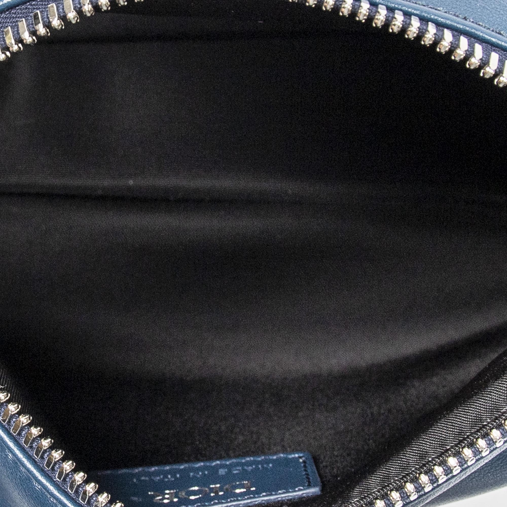 Shoulder Bag Saddle Waist Body Bag Blue Diorissimo Leather