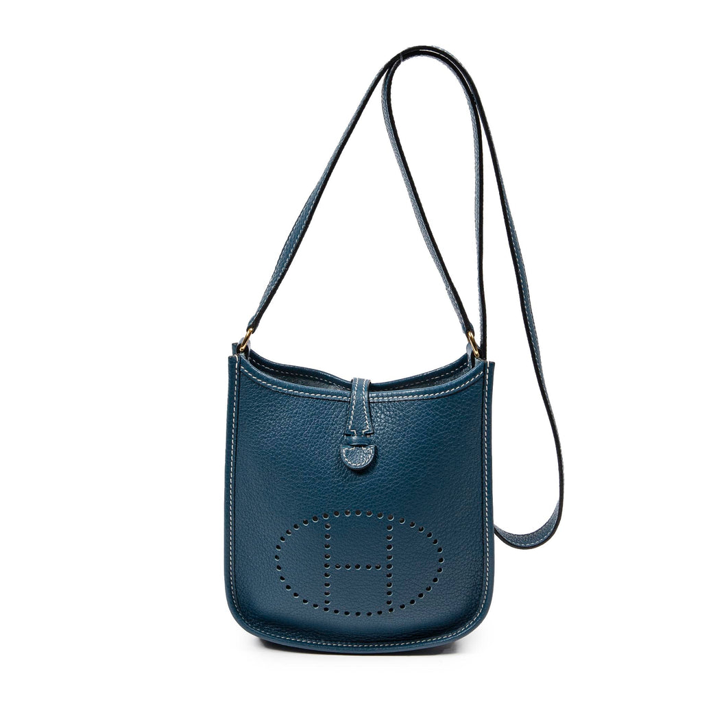Bandolera Evelyne TPM de piel Clemence color Bleu Colvert