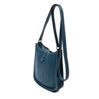 Bandolera Evelyne TPM de piel Clemence color Bleu Colvert