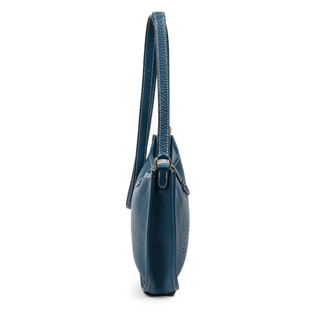 Bandolera Evelyne TPM de piel Clemence color Bleu Colvert