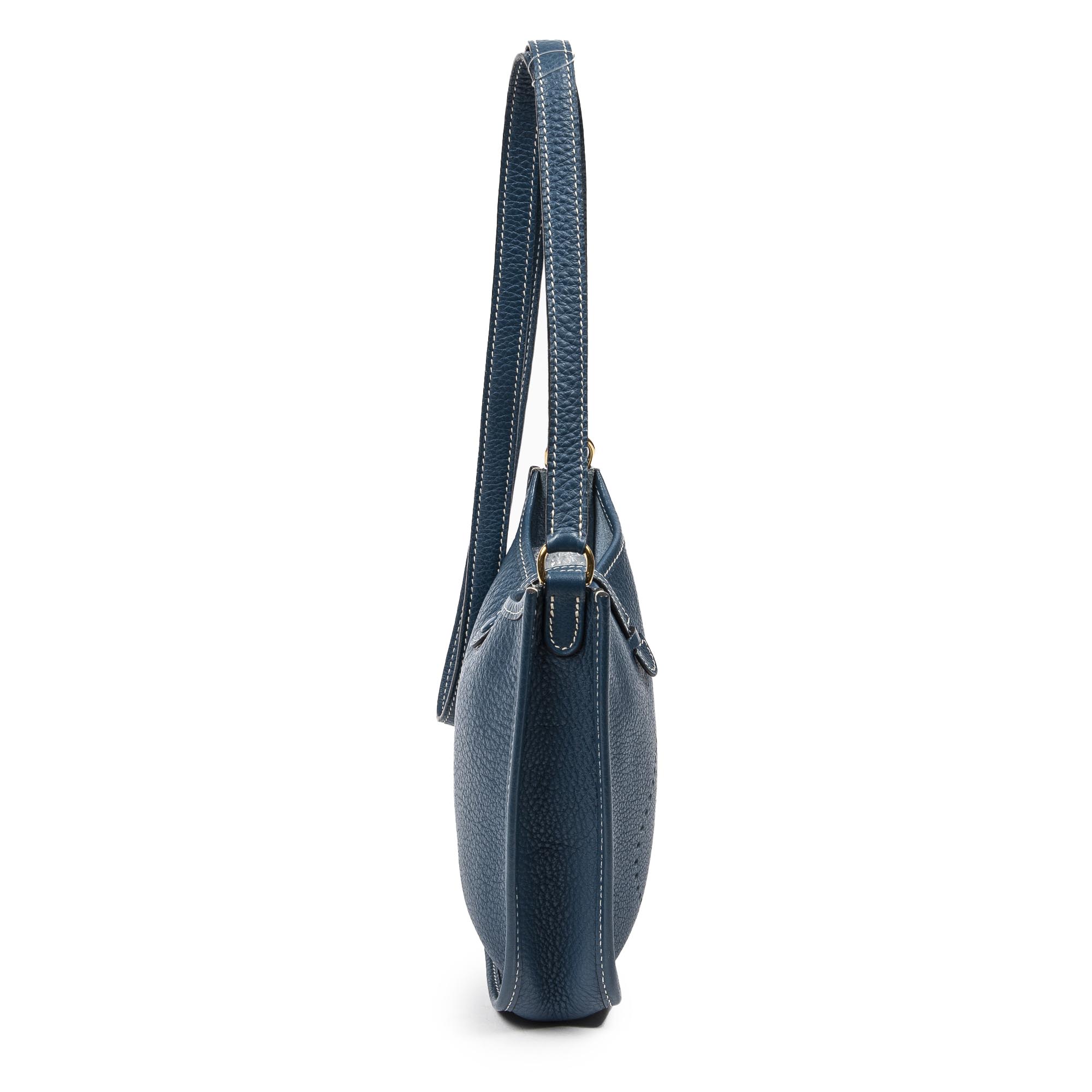 Shoulder Bag Evelyne TPM Bleu Colvert Clemence Leather