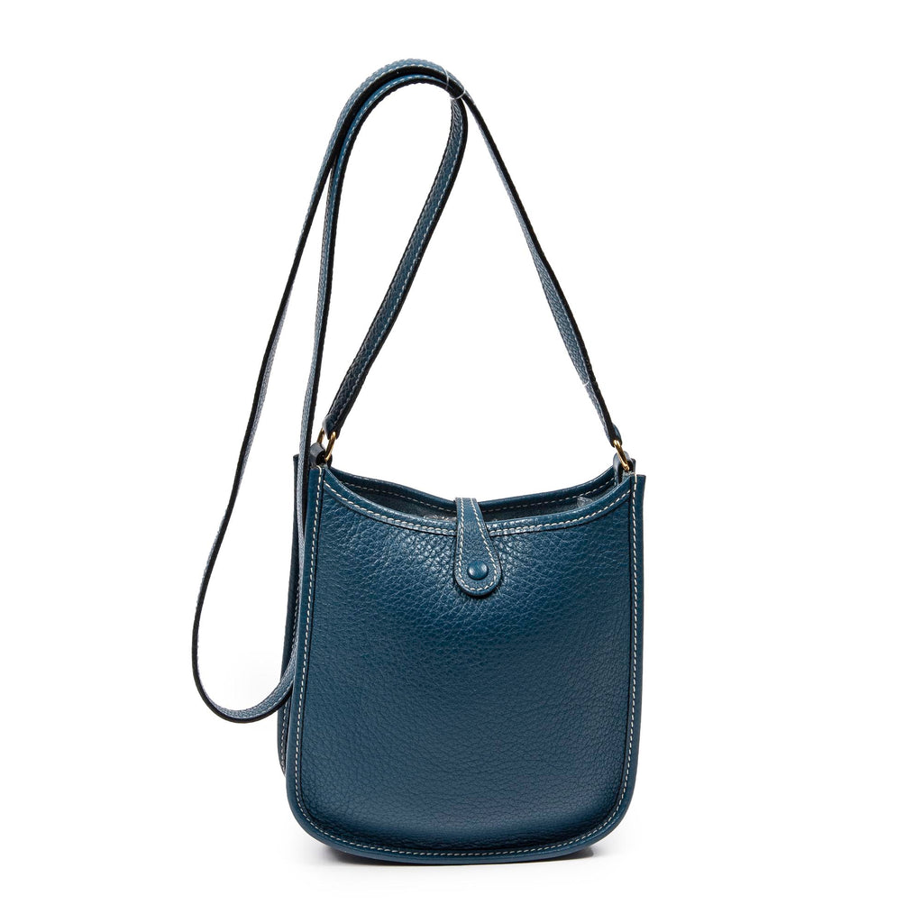 Bandolera Evelyne TPM de piel Clemence color Bleu Colvert