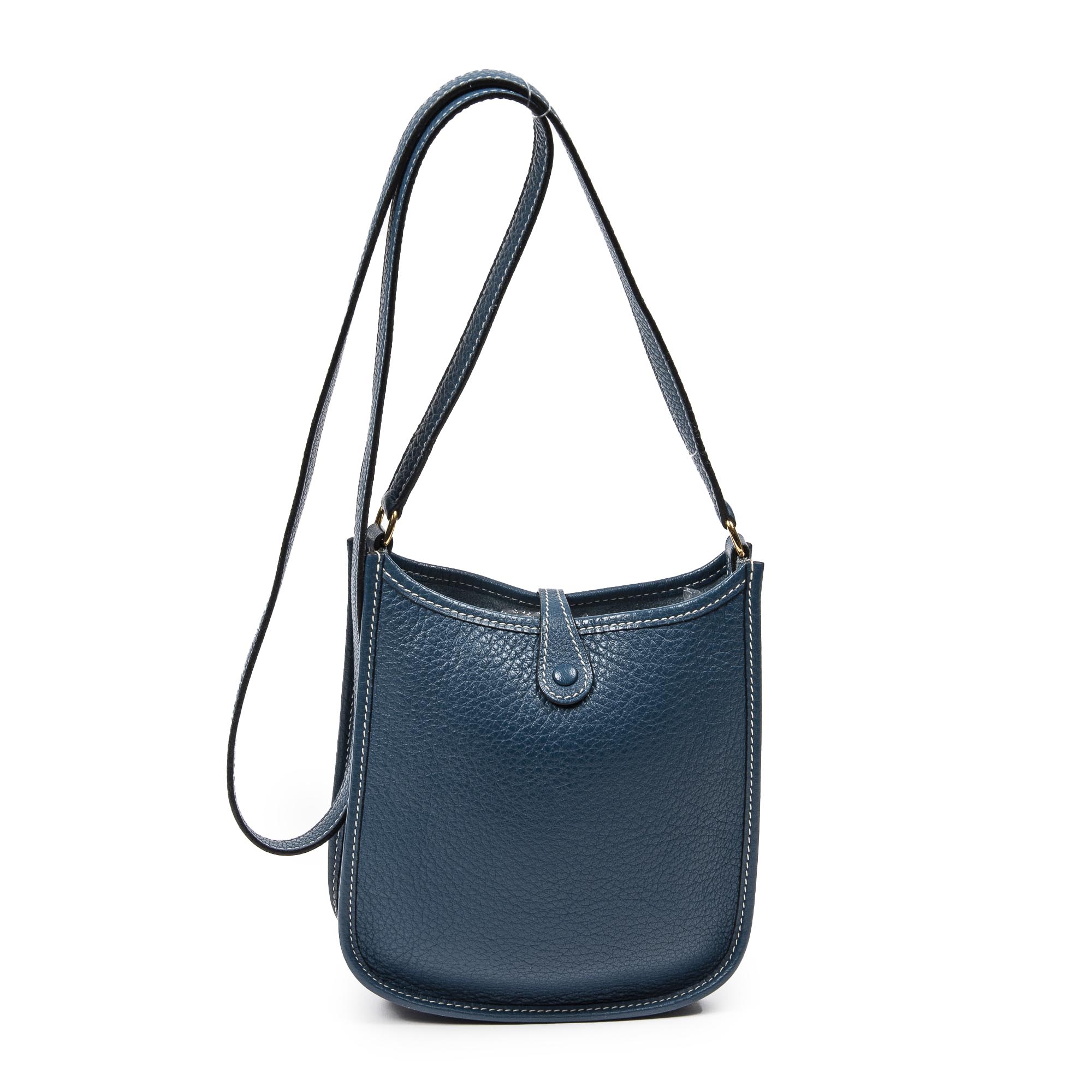 Shoulder Bag Evelyne TPM Bleu Colvert Clemence Leather