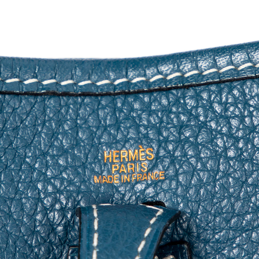 Bandolera Evelyne TPM de piel Clemence color Bleu Colvert