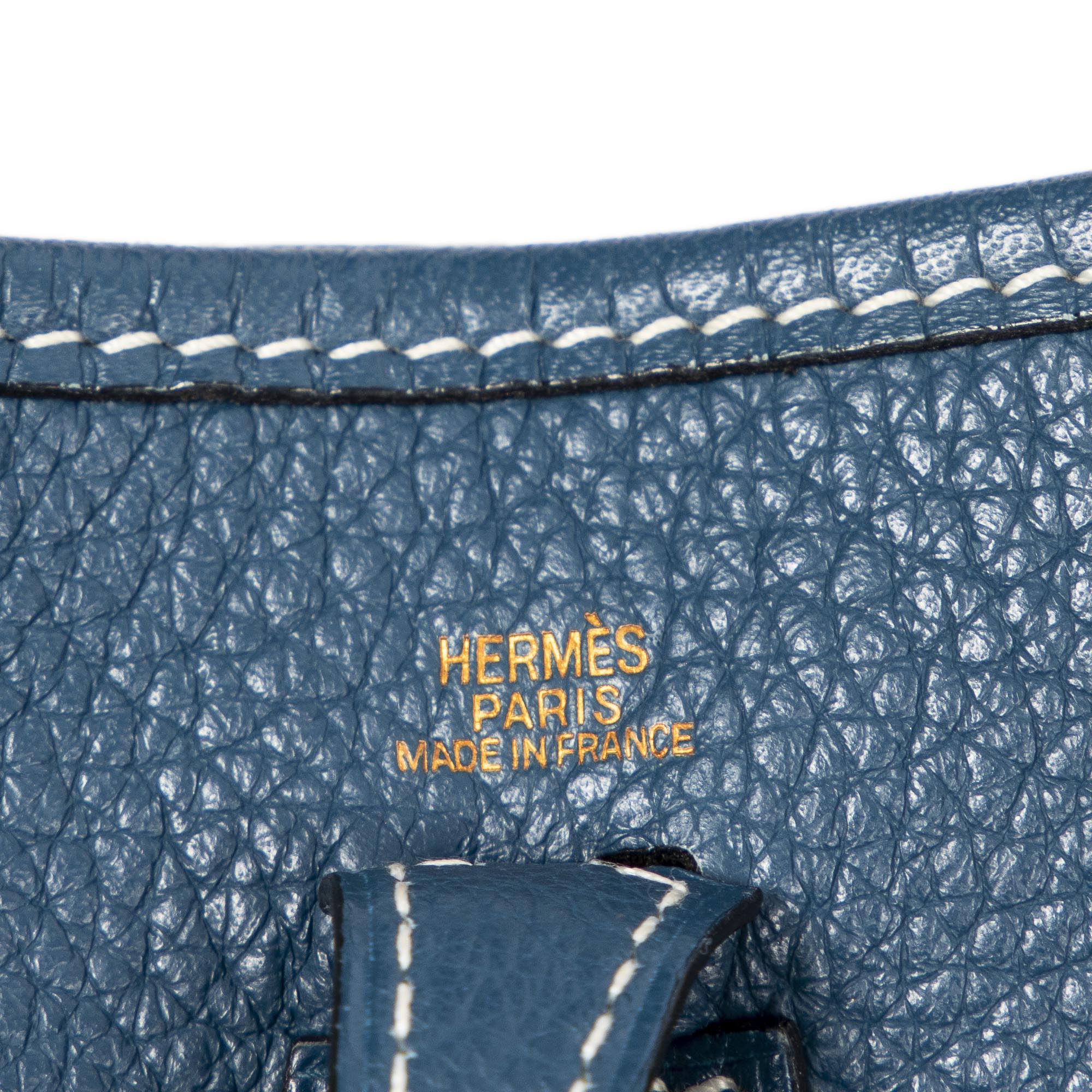 Bandolera Evelyne TPM de piel Clemence color Bleu Colvert