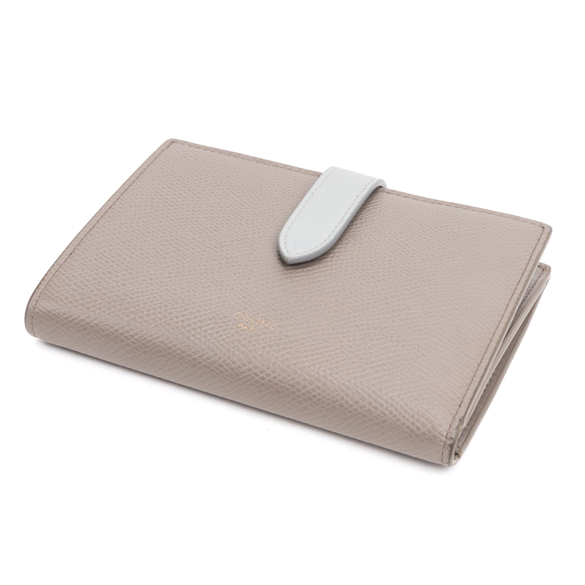 Wallet Medium Bicolor Strap Wallet Pebble Textured Leather