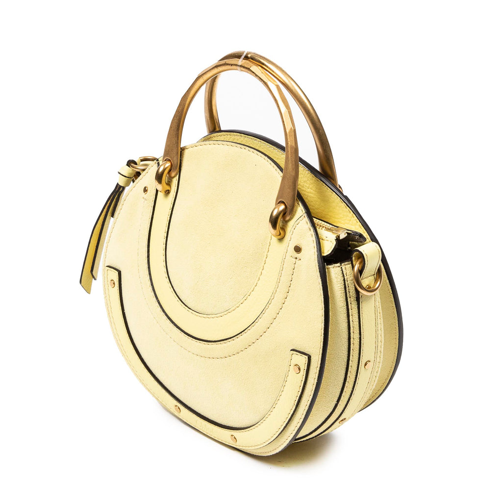 Shoulder Bag Small Pixie Crossbody Yellow Suede Leather