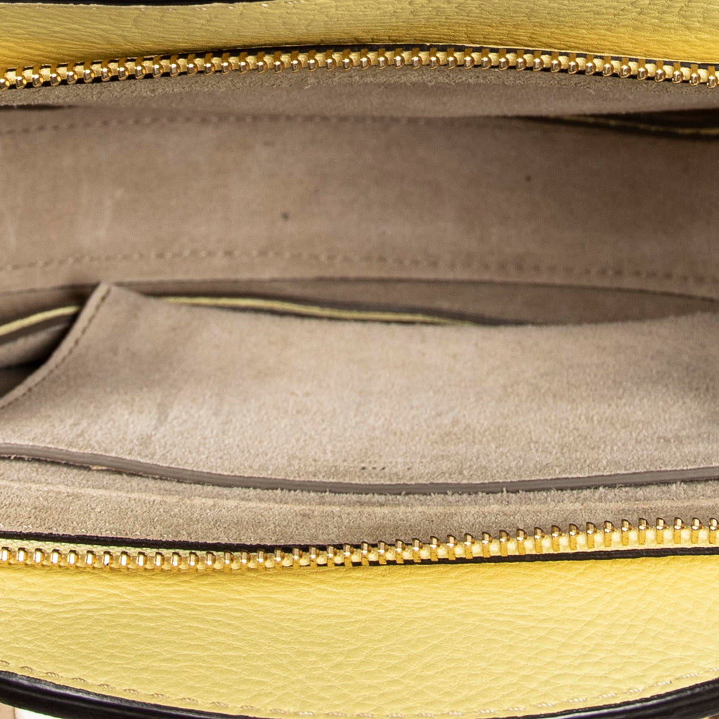 Shoulder Bag Small Pixie Crossbody Yellow Suede Leather