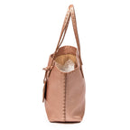 Handbag Selleria Mini Tote Pink Metallic Grained Leather