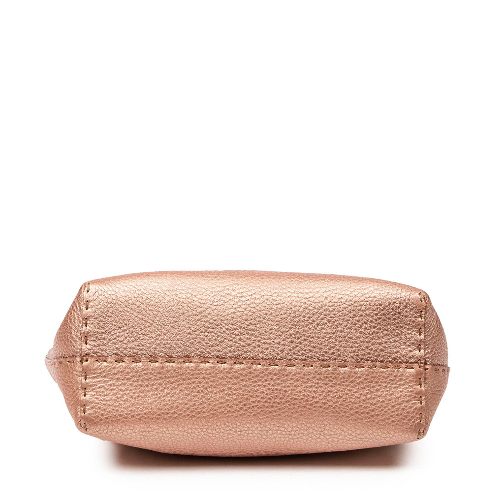 Handbag Selleria Mini Tote Pink Metallic Grained Leather