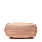 Handbag Selleria Mini Tote Pink Metallic Grained Leather