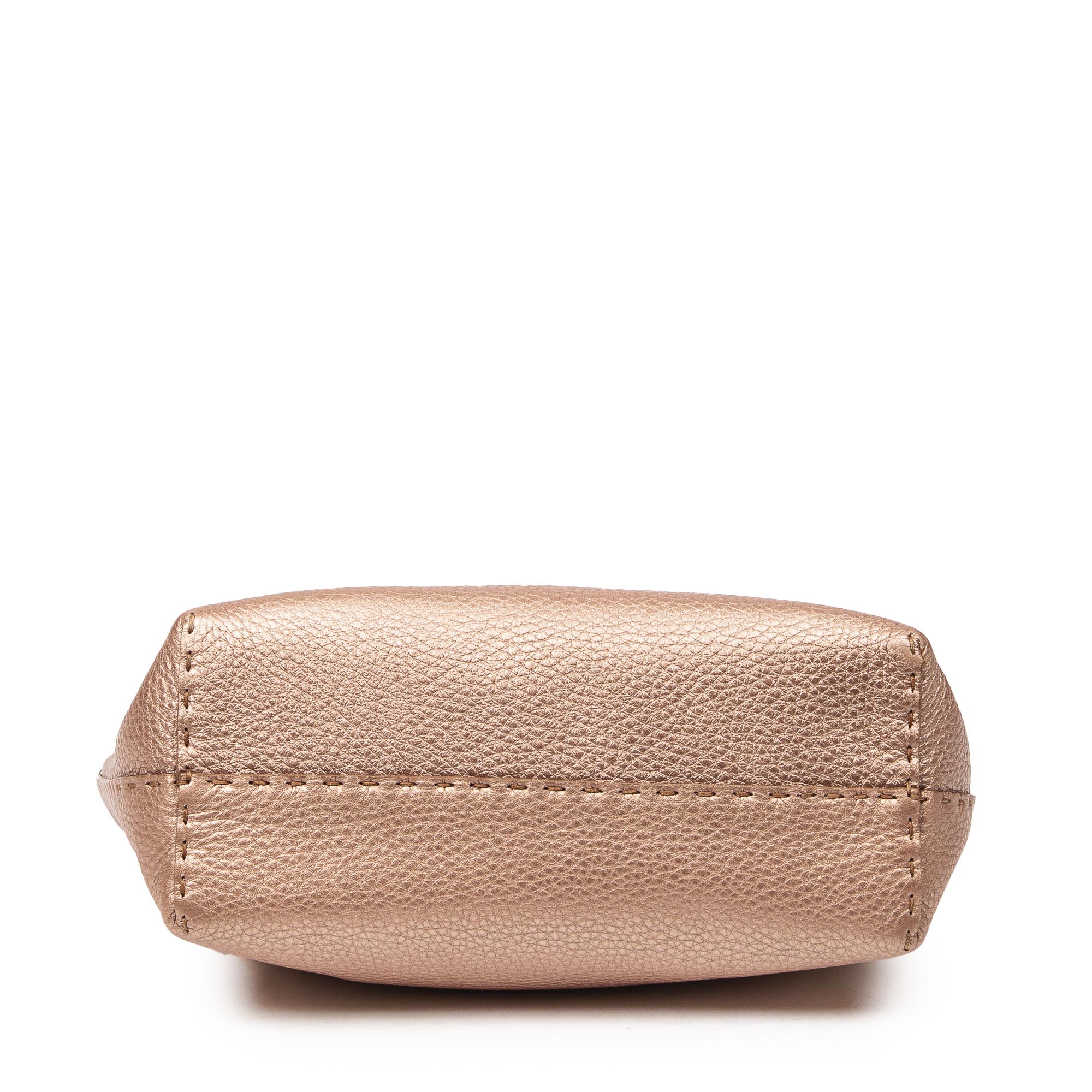 Handbag Selleria Mini Tote Pink Metallic Grained Leather