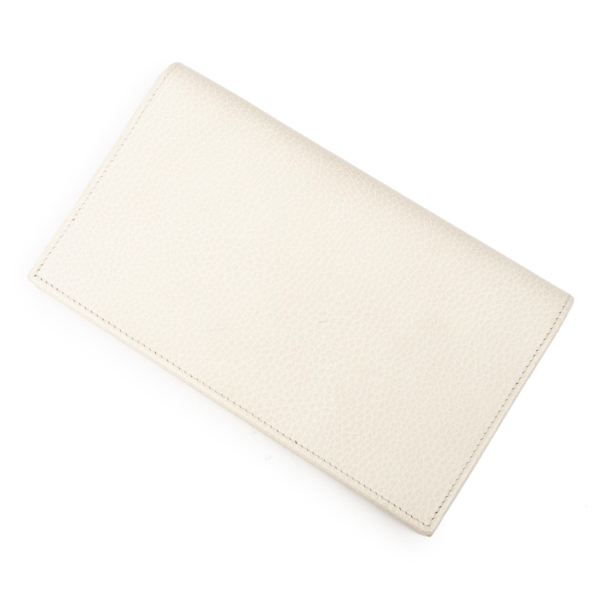 Bolso de Hombro Billetera Bandolera de Piel Granulada Color Marfil