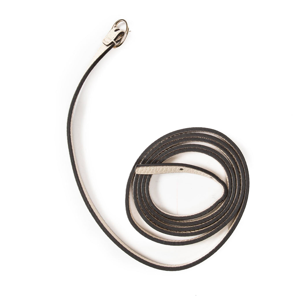 Bolso de Hombro Billetera Bandolera de Piel Granulada Color Marfil