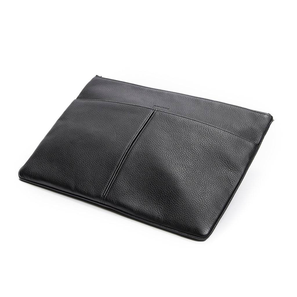 Handbag Dior Homme Zip Around Clutch Black Grained Leather