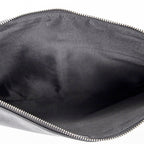 Handbag Dior Homme Zip Around Clutch Black Grained Leather