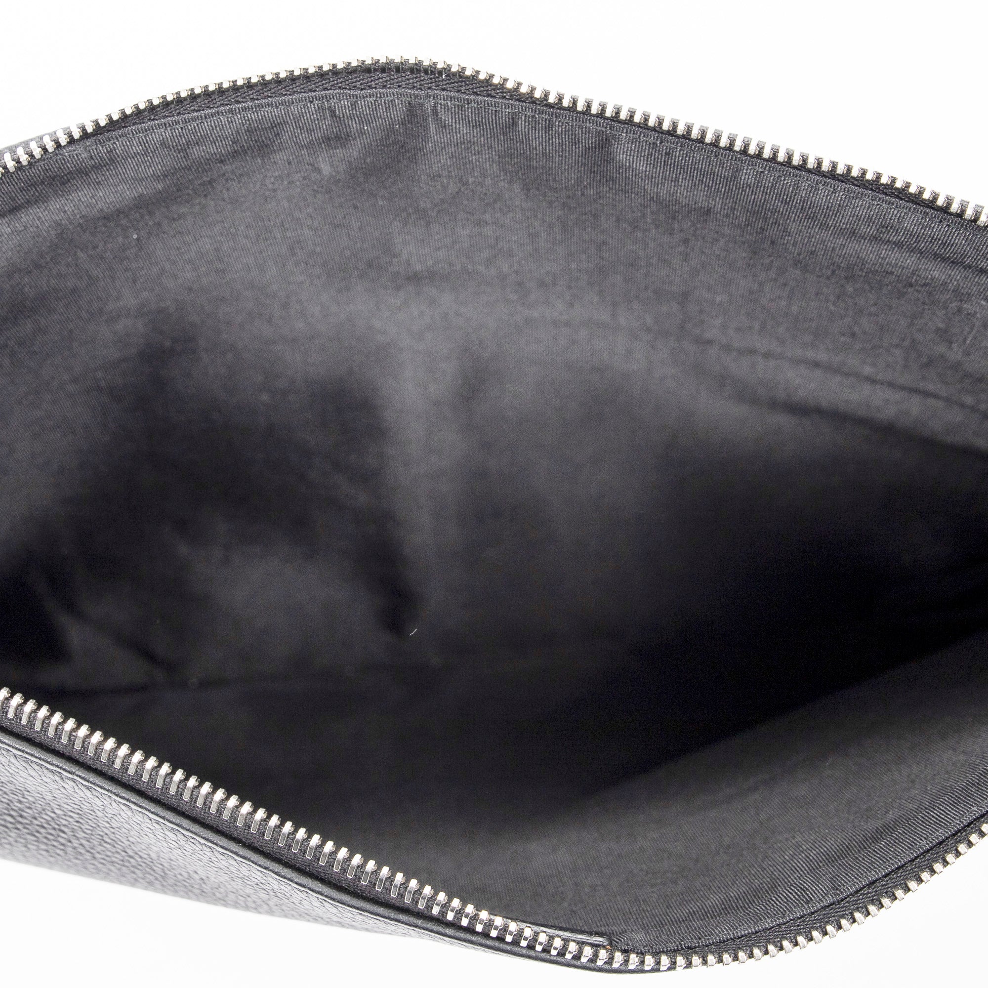 Handbag Dior Homme Zip Around Clutch Black Grained Leather