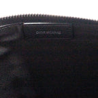 Handbag Dior Homme Zip Around Clutch Black Grained Leather