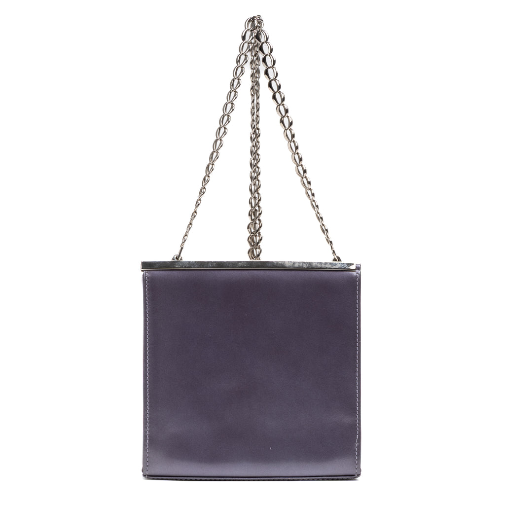 Shoulder Bag Small Frame Bag Purple Smooth Calfskin Leather