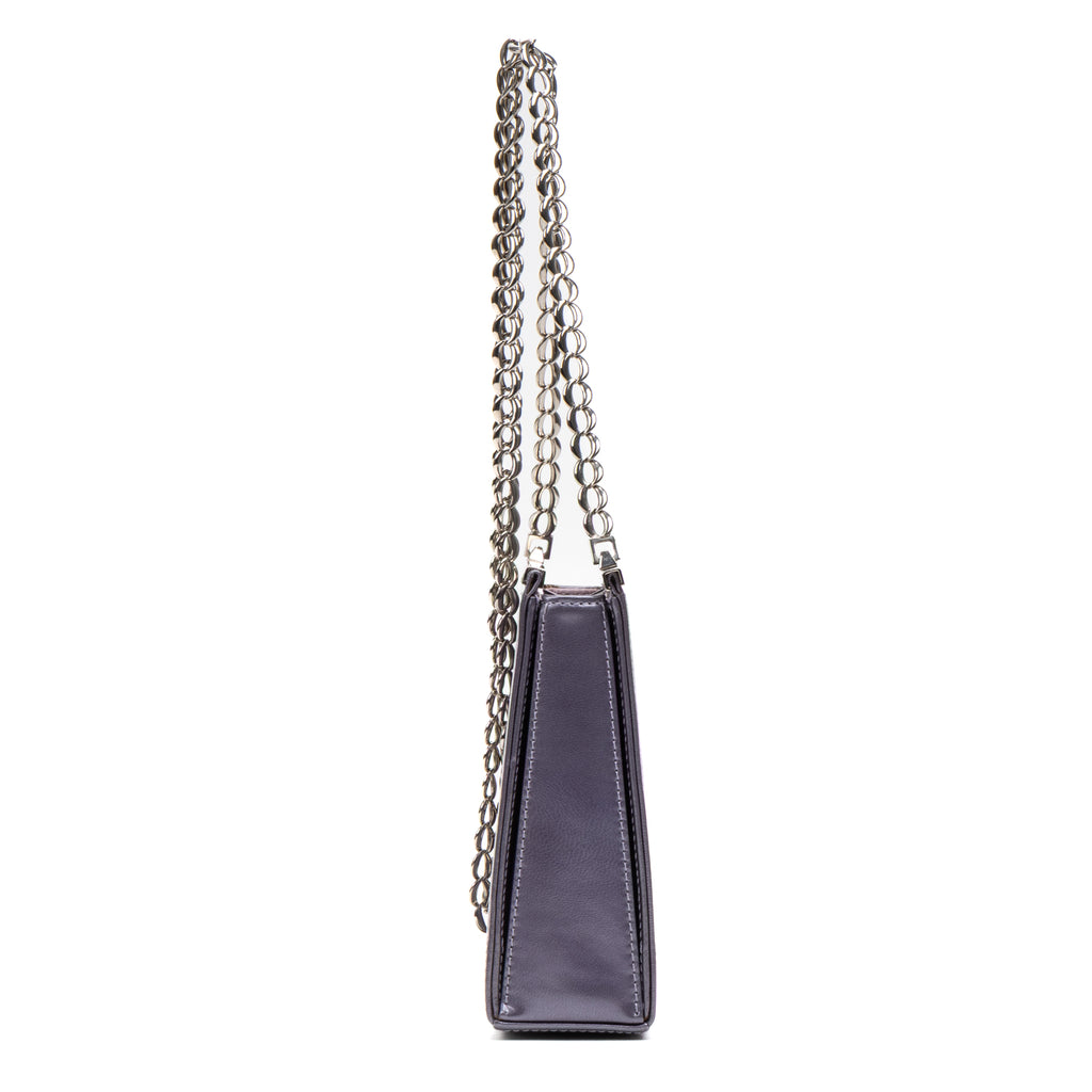 Shoulder Bag Small Frame Bag Purple Smooth Calfskin Leather