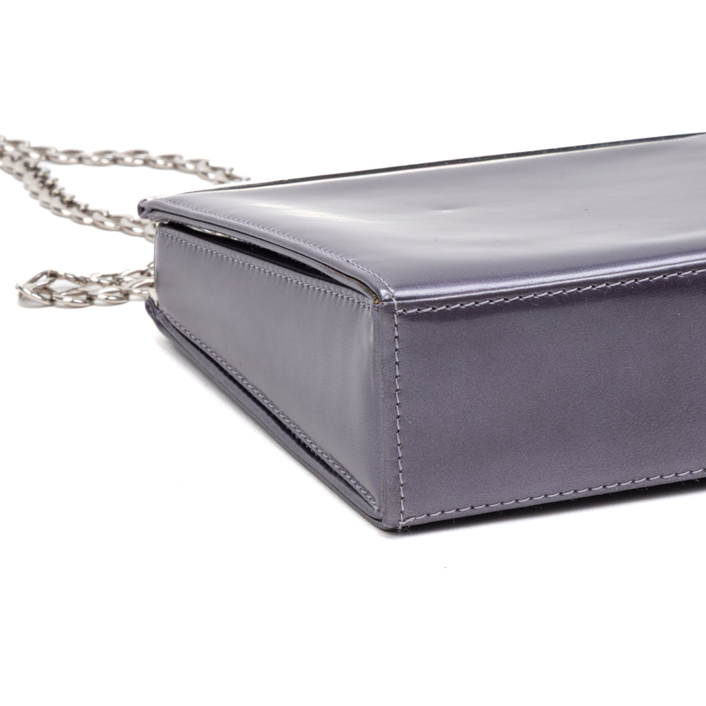 Shoulder Bag Small Frame Bag Purple Smooth Calfskin Leather