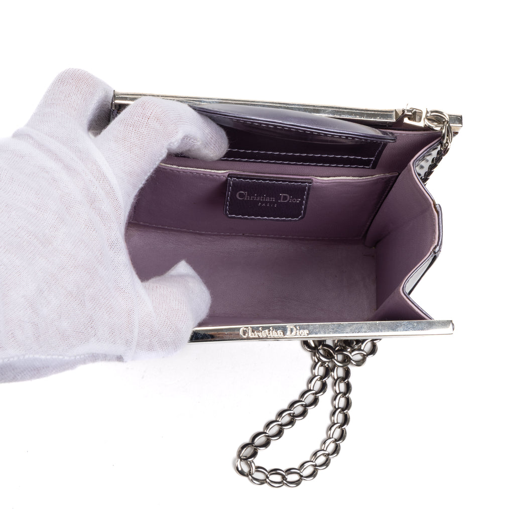 Shoulder Bag Small Frame Bag Purple Smooth Calfskin Leather