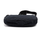 Shoulder Bag Round Messenger Black Monogrammed Canvas