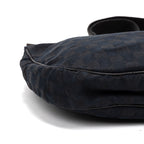 Shoulder Bag Round Messenger Black Monogrammed Canvas