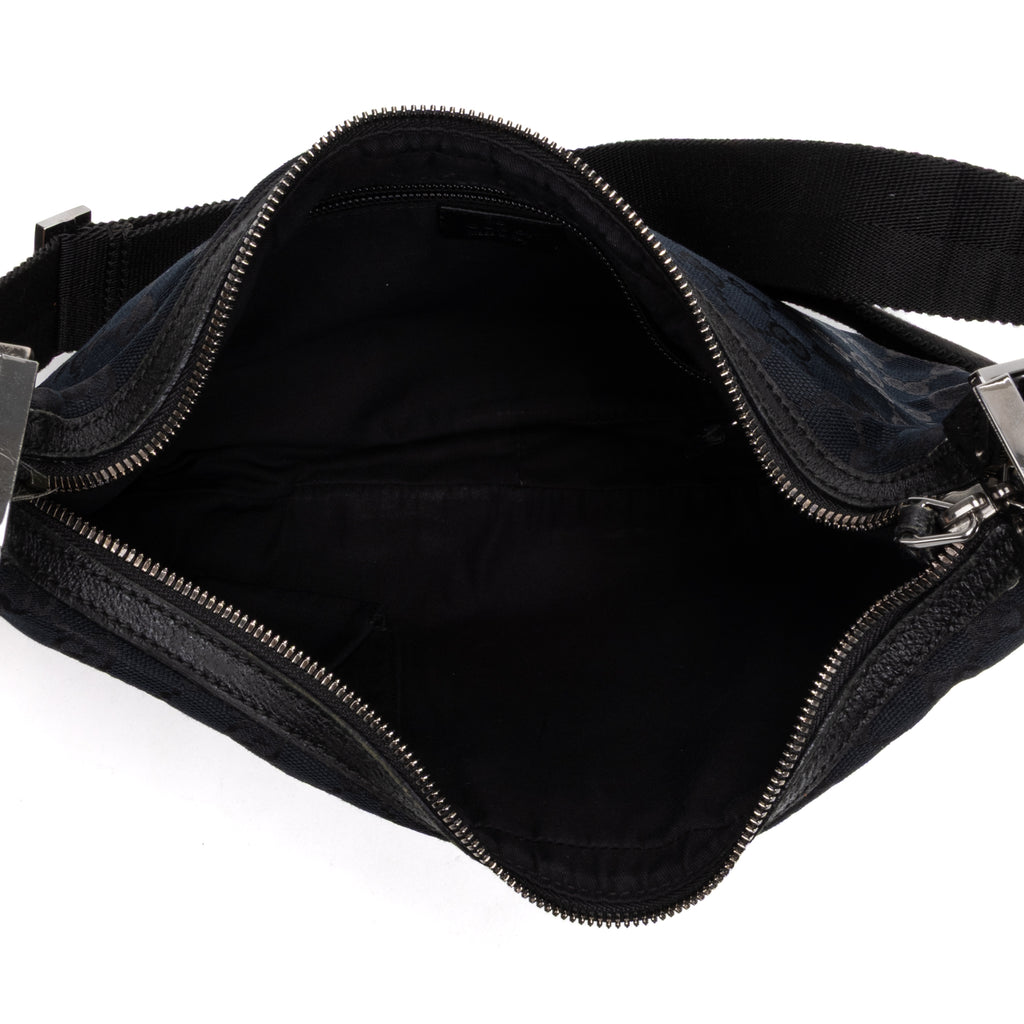 Shoulder Bag Round Messenger Black Monogrammed Canvas