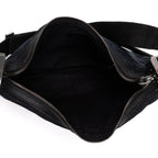 Shoulder Bag Round Messenger Black Monogrammed Canvas