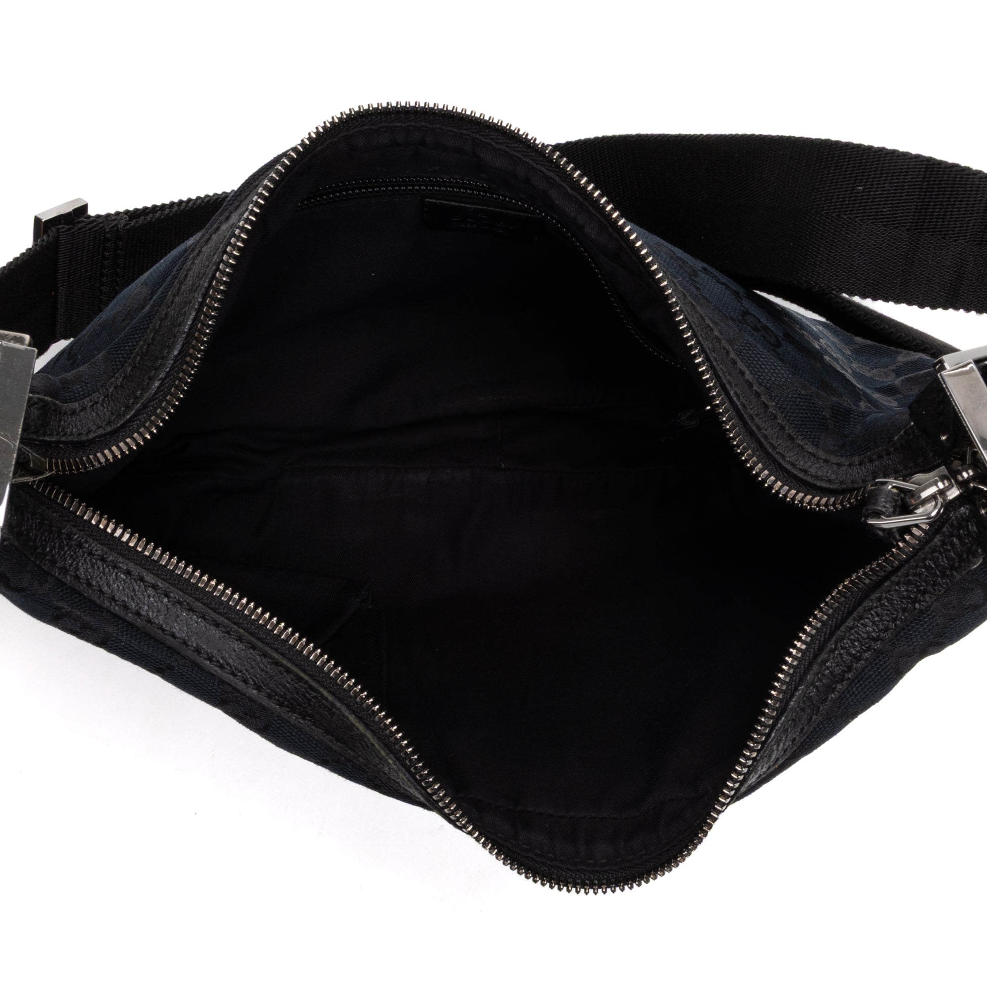 Shoulder Bag Round Messenger Black Monogrammed Canvas