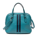 Shoulder Bag Web Medium Dome Crossbody Teal Grained Leather