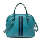 Shoulder Bag Web Medium Dome Crossbody Teal Grained Leather