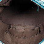 Shoulder Bag Web Medium Dome Crossbody Teal Grained Leather