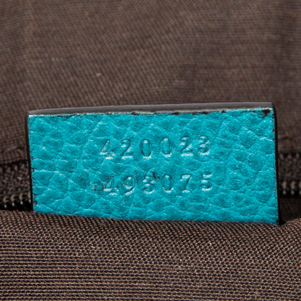 Shoulder Bag Web Medium Dome Crossbody Teal Grained Leather
