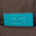 Shoulder Bag Web Medium Dome Crossbody Teal Grained Leather