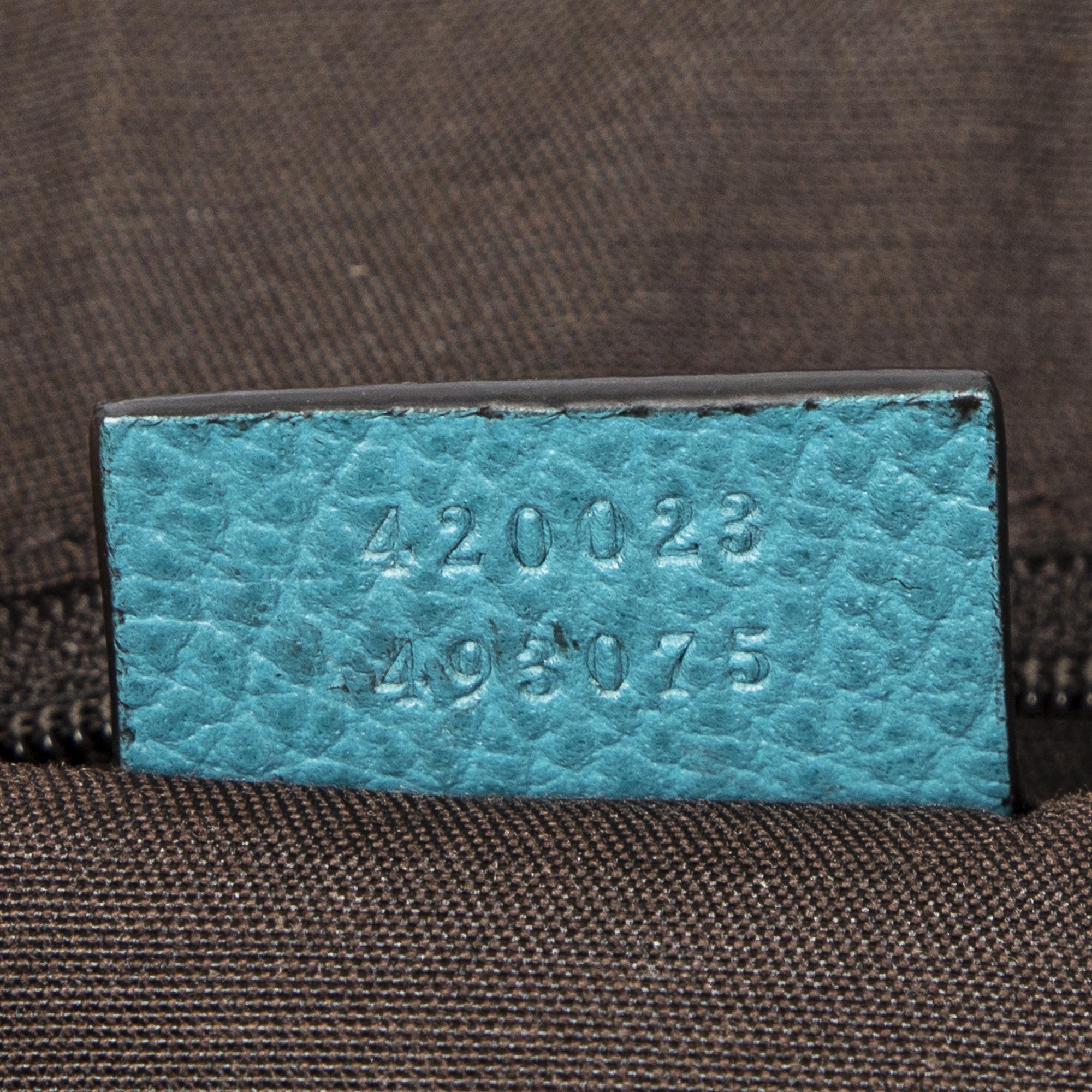 Shoulder Bag Web Medium Dome Crossbody Teal Grained Leather