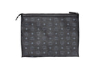 Handbag Zip Clutch Bag Black Visetos Coated Canvas