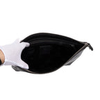 Handbag Zip Clutch Bag Black Visetos Coated Canvas