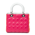 Shoulder Bag Medium Tricolor Lady Dior Fuchsia Cannage Lambskin Leather