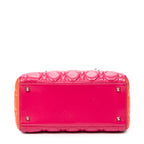 Shoulder Bag Medium Tricolor Lady Dior Fuchsia Cannage Lambskin Leather